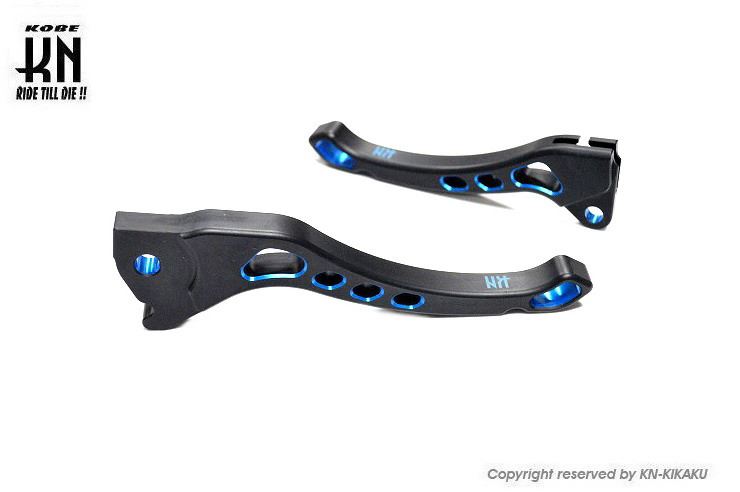 KN デュアルカラーレバー3 排ガス規制前 ブラック/ブルー ジョグ系 バイク ハンドル パーツ