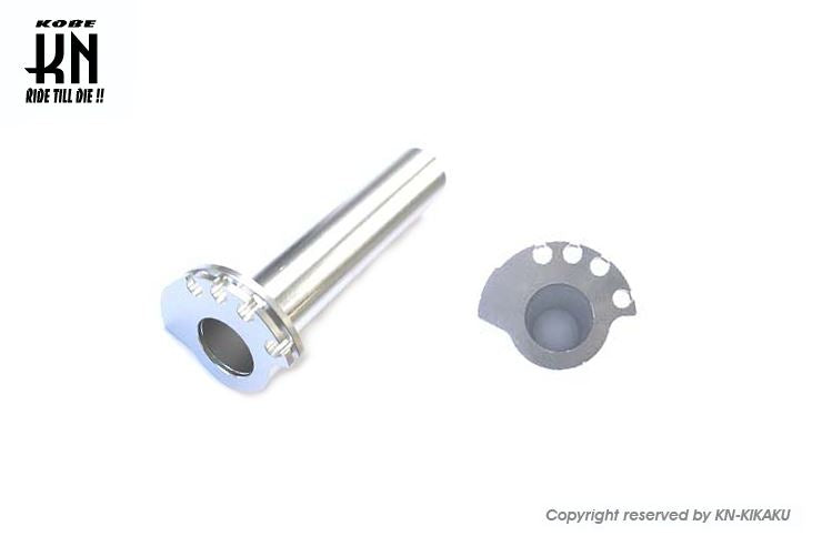 デュアルカラーアルミCNCスーパーナローハイスロットル2 ブラック/シルバー 22.2mm用 ホンダ系スクーター等 バイク ハンドル パーツ