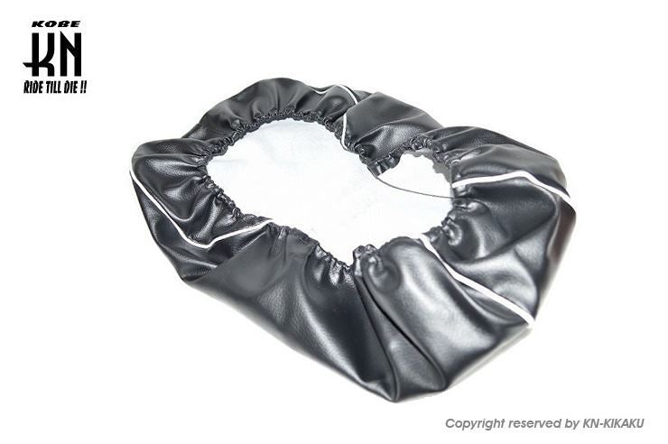 2WAY シートカバー ゴム入り ブラック/ホワイトパイピング ジャイロX /TD01 バイク