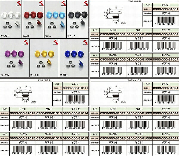 Cap Bolt Covers Aluminum/M6 Navy 4 pieces
