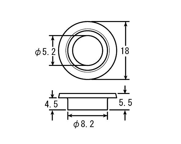 ツバ付カラー スチール 18X5X4.5L/2個