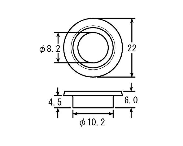 ツバ付カラー スチール 22X8X4.5L/2個