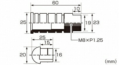 ステップバー ブラック 23\U002660mm/M8