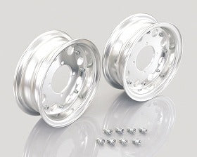 8-inch Aluminum Wheel Set, Silver Anodized, 2.50 Set, 2 Wheels, Monkey, Gorilla