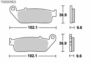 SBS Brake Pads 700RST Racing Sinter Front Only Honda