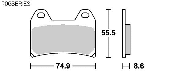 SBS Brake Pads 706 Series RST (Racing Sinter Front) XJR1300 Inazuma