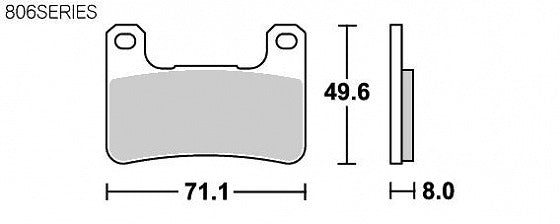 SBS Brake Pads 806 Series DS-1 Racing Dual Sinter Front Only