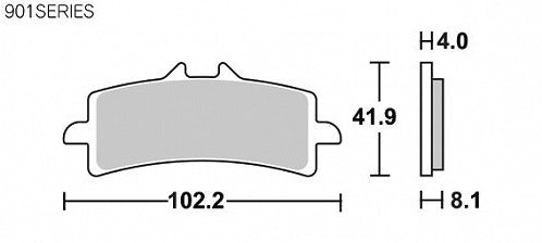 SBS Brake Pads 901 Series DS-1 Racing Dual Sinter Front Only