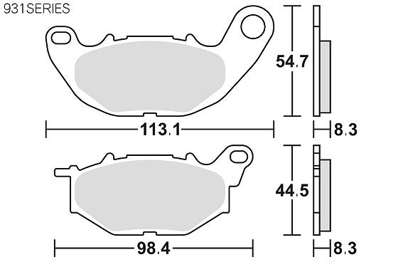 SBS Brake Pads 931 Series RST (Racing Sinter Front Only) YZF-R25 YZF-R3