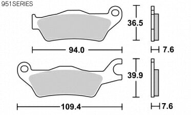 SBS Brake Pads 951 Series HS Street Excel Front for Suzuki 18- GSX-R125 17- Gixxer