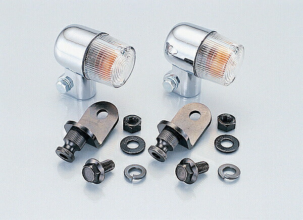 Front Blinker Set - Round Mini Type (Chrome/Clear) APE