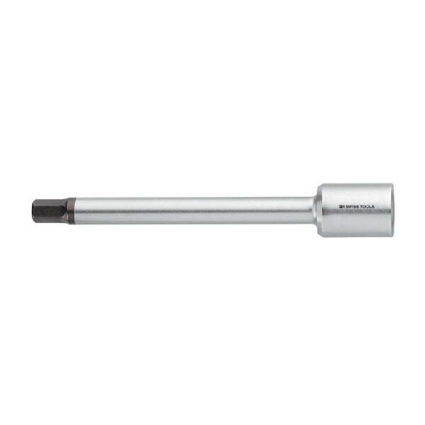 V10-211-10 3/8SQ ロングヘキサゴンビットソケット サイズ(mm):10 適合キャップスクリュー:M12 適合セットスクリュー:M18-20 軸長(mm):93 全長(mm):120 質量(g):116