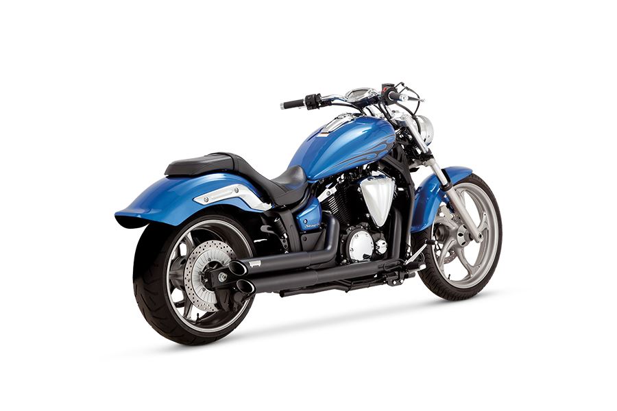 Twin Slash Staggered Full Exhaust System, Black, XVS1300CA Stryker
