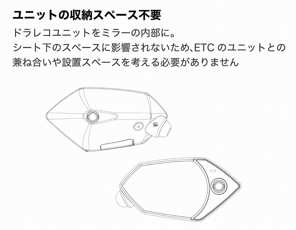 ディーライド ミラー 一体型ドライブレコーダー ポリゴンタイプ 10mm 正ネジ 左右セット