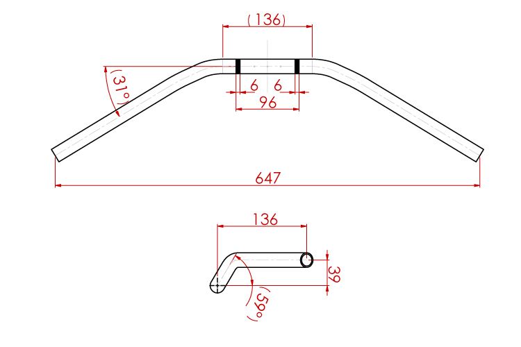 Superbike Handlebar Type 1 Black Plating 22.2φ CB1100EX CB400SF SV650 XJR1300