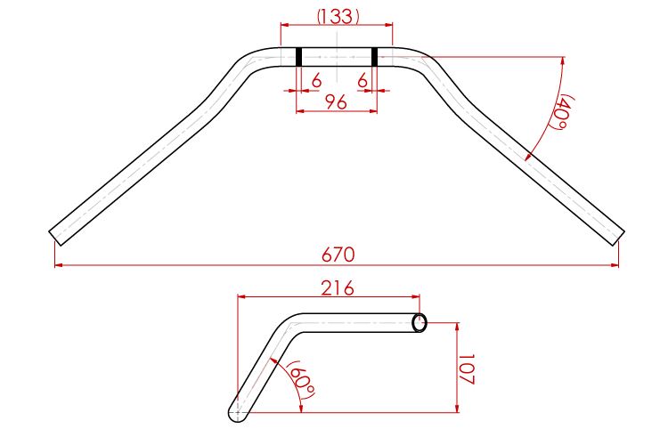Super Bar Daytona Handle Type 6 Black Plating 22.2φ ZRX1200 MT-07 CB1100EX SV650