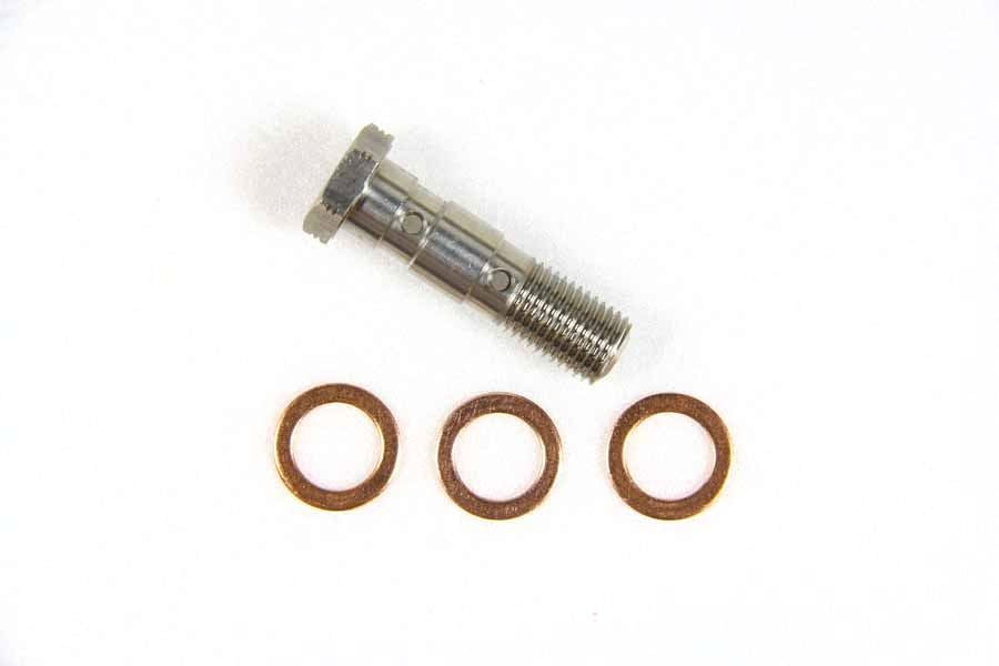 ETP315 Banjo Bolt, Double, Stainless Steel, Raw, 3/8-P24, 1 pc.