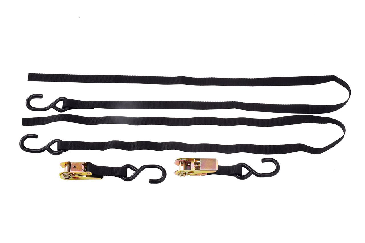 Ratchet Tie Down Straps Black 2 Pairs