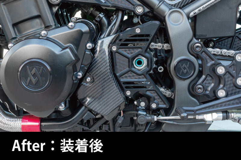 カーボンハーネスプロテクター ハニカムスプロケットカバー専用 Z900RS/CAFÉ