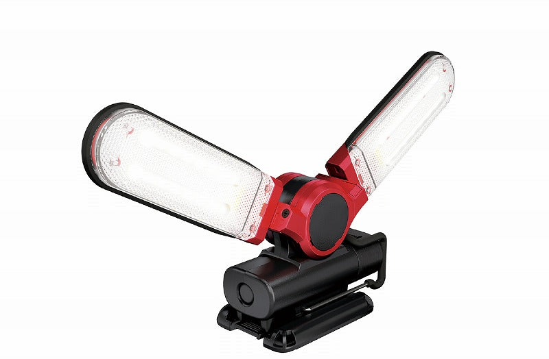 工事用充電LEDマルチライト 7.2V マグネットベース付 125×257×49mm 赤 レッド