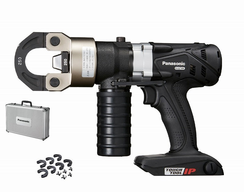 充電圧着器 圧着ダイスセット付 293×234×69mm 黒 ブラック