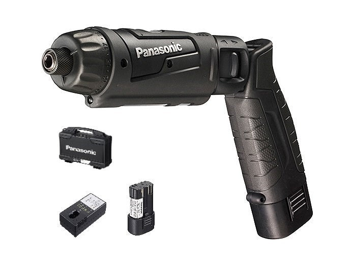 充電スティックドリルドライバー 7.2V 1.5Ah 充電器 電池2パックセット 243×147×46 黒 ブラック