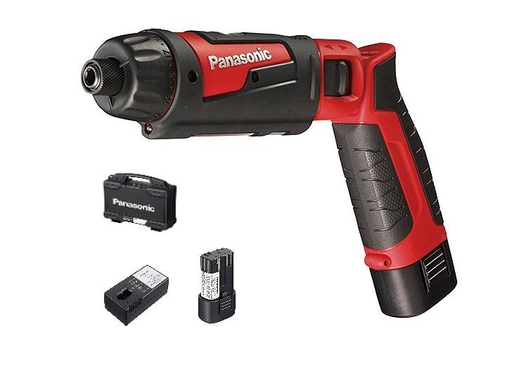 充電スティックドリルドライバー 7.2V 1.5Ah 充電器 電池2パックセット 243×147×46mm 赤 レッド