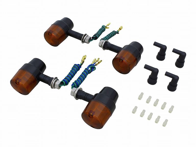 Middle Machine Indicator Semi-Universal Set, Black/Orange, Double Bulb/Superbike Type