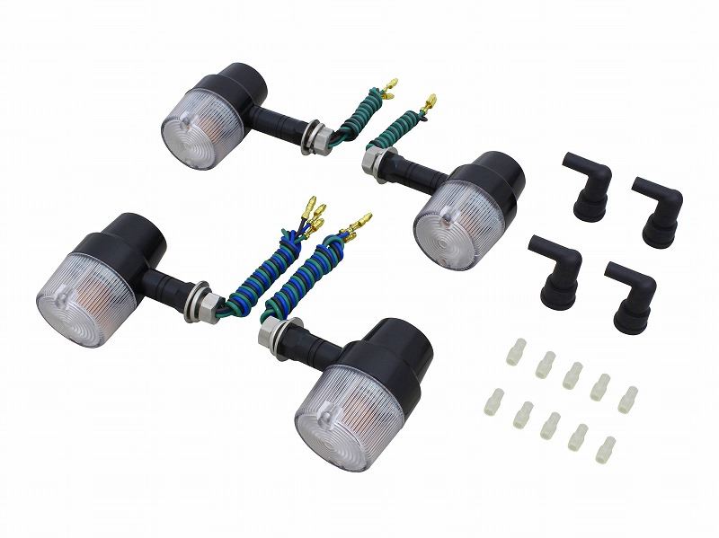 Middle Machine Winker Semi-Universal Set Black/Clear Double Bulb/Superbike Type