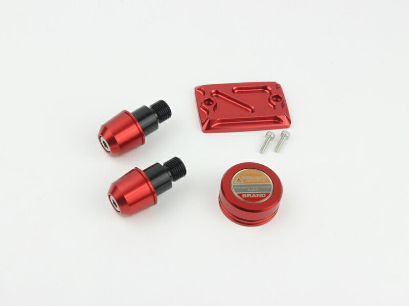 ドレスアップ3点セット 前後マスターシリンダーキャップ&ソリッドバーエンド レッド MT-07/MT-09/XSR900