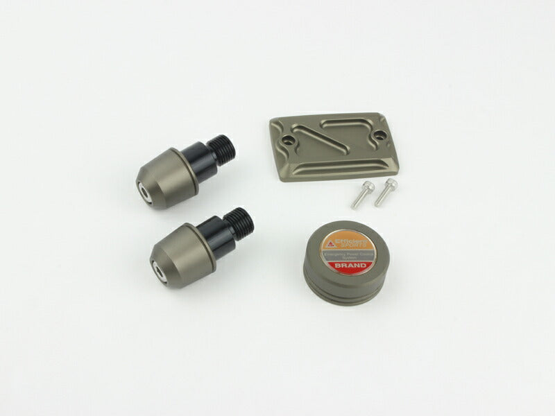 ドレスアップ3点セット 前後マスターシリンダーキャップ&ソリッドバーエンド マットチタン MT-07/MT-09/XSR900
