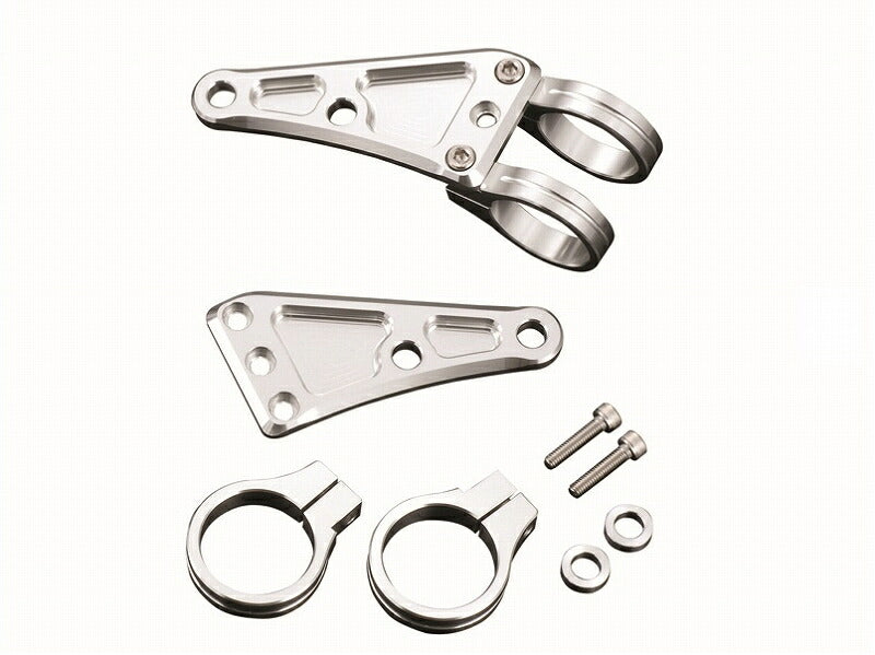 Machined Long Headlight Stay 39mm 3-Circle Clamp Type Black