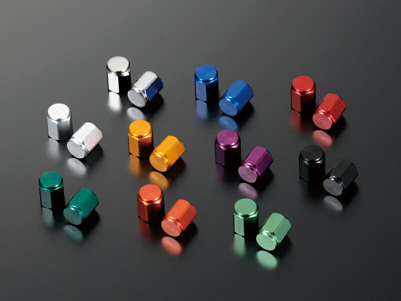 ヘックスエアーバルブキャップ プレーン 2個入り ライムグリーン