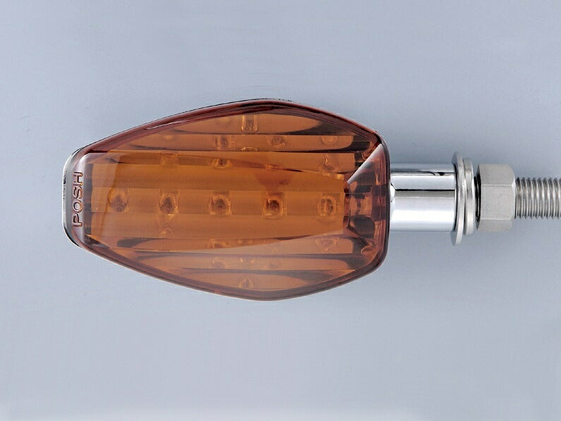 Lightweight LED Turn Signal Set - Chrome Body / Amber Lens for GSX400 / INAZUMA / GSX1400