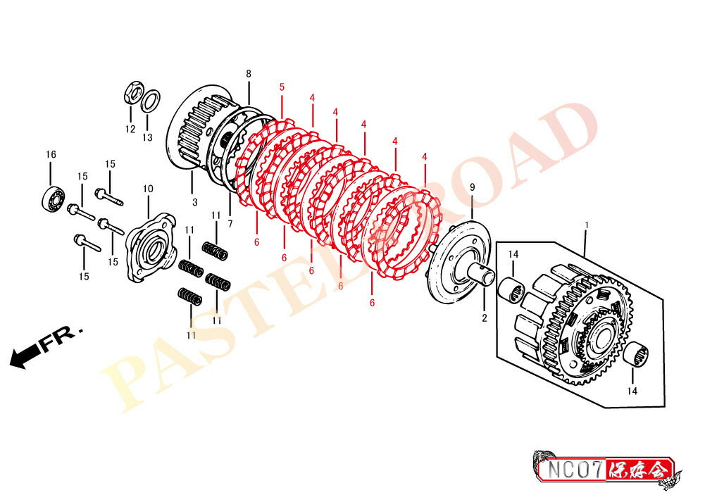 Clutch plate full repair kit CBX400F