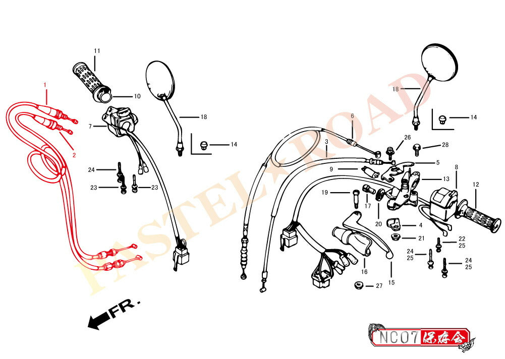 純正復刻ワイヤー アクセルワイヤー単品 CBX400F