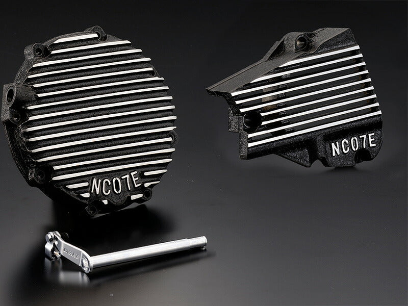 NC07クラッチカバー\U0026スプロケカバーセット イージークラッチレリーズ付 チヂミ塗装ブラック/メッキ 1セット CBX400F