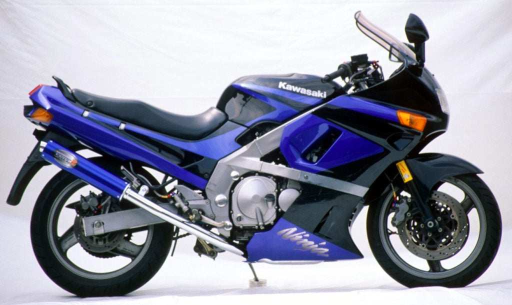 マフラー SNIPER スナイパー フルエキゾースト アルミブルーアルマイト φ93×390 ZZR400