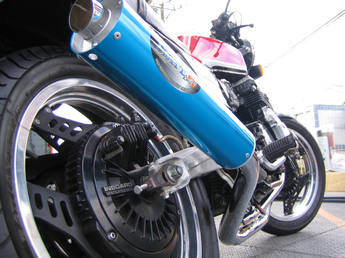 2505-01 マフラー SNIPER スナイパー フルエキゾースト アルミブルーアルマイト φ93×390 CBX400F