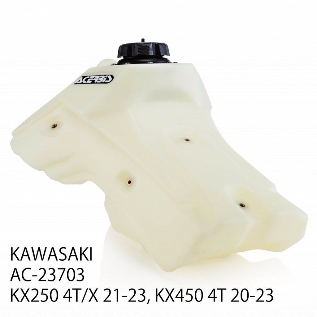 Large Fuel Tank, Natural, 10.5L Capacity, for KX250 4T/X, etc