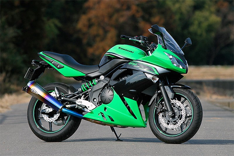 Wyvern Real Spec Slip-On Exhaust Titanium Drag Blue Silencer Ninja 400R/ER-4N