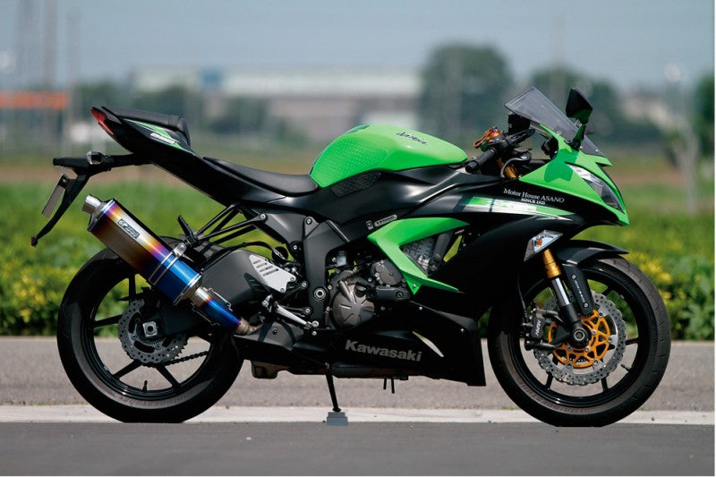 GP-Spec Slip-On Exhaust Titanium Cross Oval Silencer Ninja ZX-6R