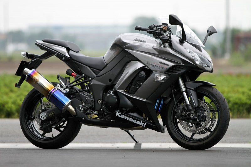 Wyvern Single Type Exhaust Titanium Cross Oval Drag Blue Silencer Ninja 1000/Z1000