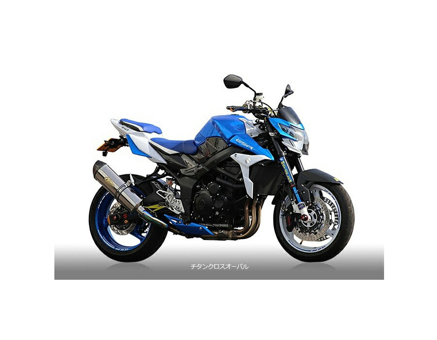 リアルスペック スリップオンタイプマフラー チタンクロスオーバルサイレンサー GSR750ABS