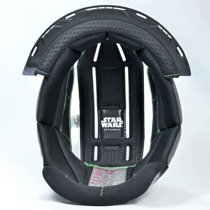 HJP451 インナーライナー ブラック(無地)/グリーンステッチ 18mm(L/XL) RPHA11 ボバフェット/オプション ヘルメット用補修部品