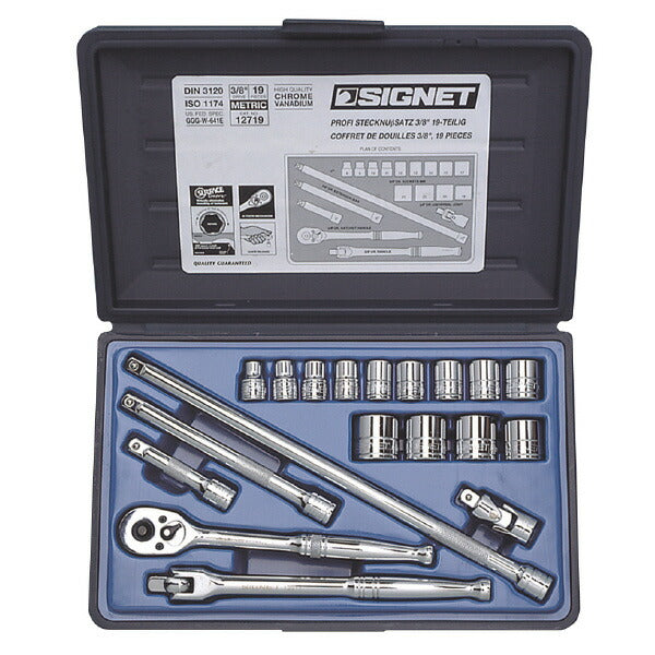 (#812913B)3/8DR 19PC MM ソケットレンチセット 差込角(\"SQ):3/8