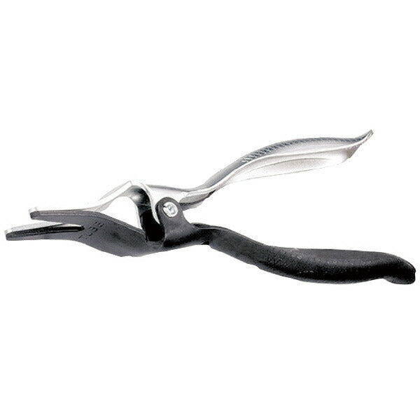 ホースリムーバー 全長(mm):200 先端幅(mm):26 先端厚(mm):2.5 開き幅(mm):33 対応ホース径(φmm):4~12