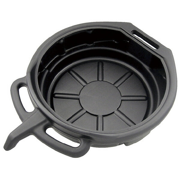 Oil Drain Pan 8L Body size (mm): W520 x H145 x D390 Capacity (L): 8 Temperature range (°C): -40 to 85 Compatible liquids: Oil, gasoline, etc.