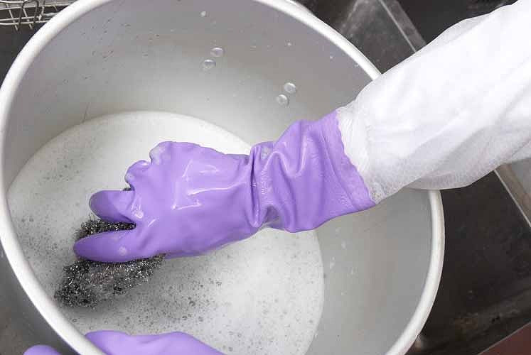 腕カバー付 厚手 バイオレット 紫 Lサイズ 1双