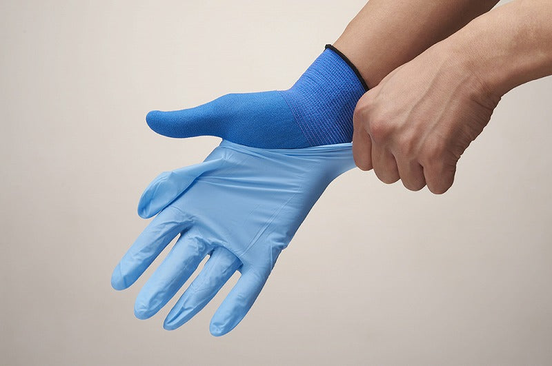 EXフィット手袋 ブルー 青 Mサイズ 20枚入り